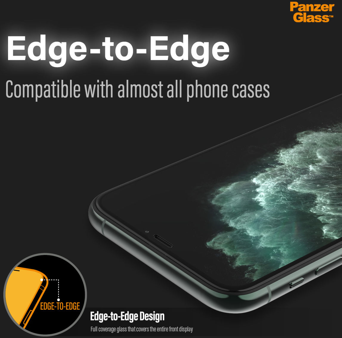 PanzerGlass iPhone 11 Pro / X(S) Screenprotector Case Friendly Zwart afbeelding 6