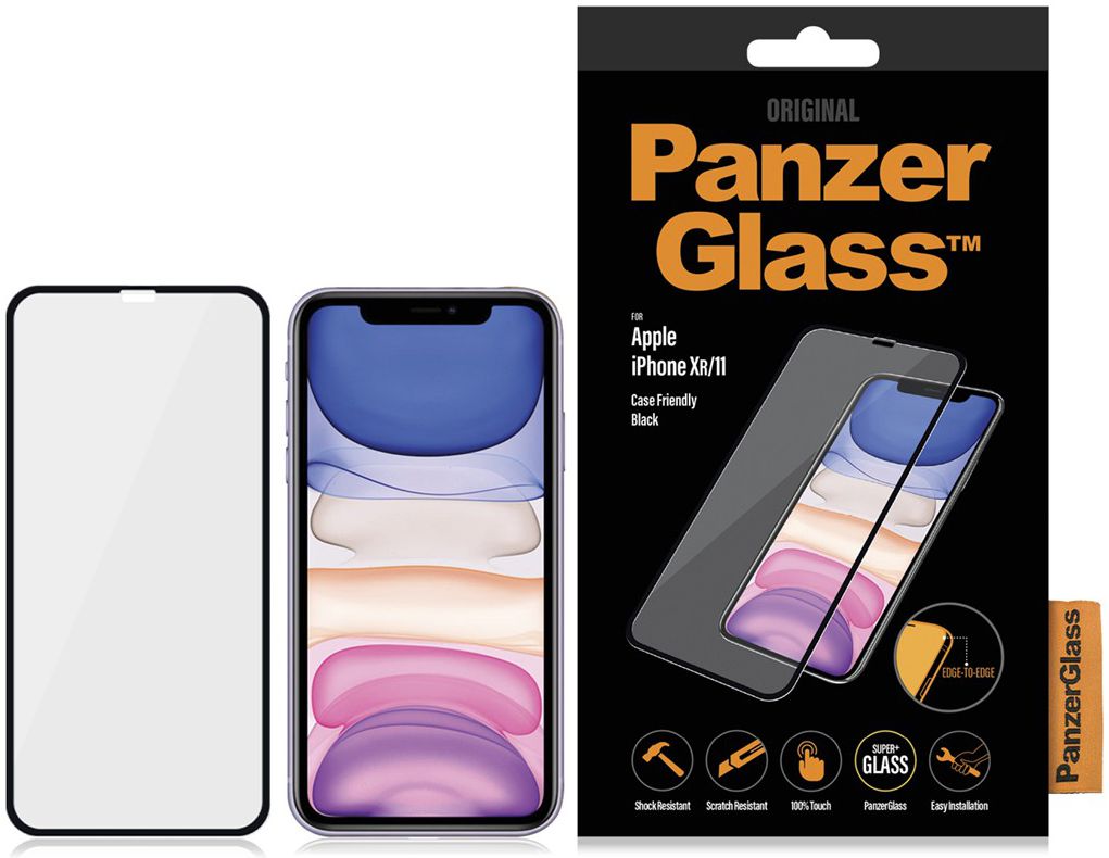 PanzerGlass Apple iPhone 11 / XR Screenprotector Case Friendly Zwart afbeelding 5