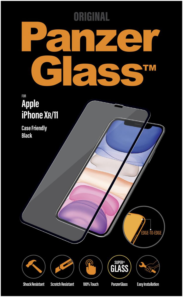 PanzerGlass Apple iPhone 11 / XR Screenprotector Case Friendly Zwart afbeelding 1