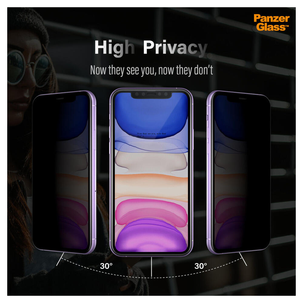PanzerGlass Apple iPhone 11 / XR Privacy Glass Screenprotector afbeelding 8