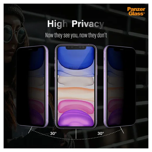 PanzerGlass Apple iPhone 11 / XR Privacy Glass Screenprotector afbeelding 8