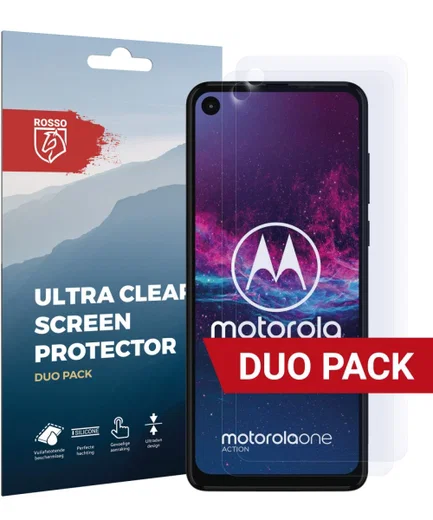 Rosso Motorola One Action Ultra Clear Screen Protector Duo Pack afbeelding 1