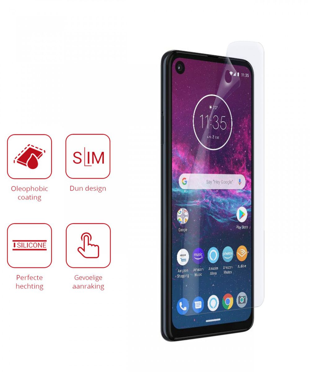 Rosso Motorola One Action Ultra Clear Screen Protector Duo Pack afbeelding 2