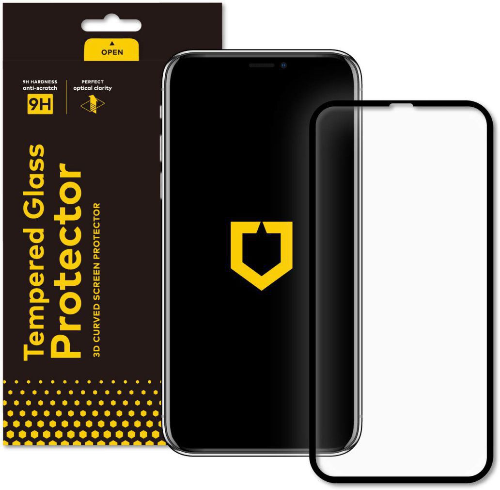 RhinoShield 9H 3D Tempered Glass iPhone 11 Screen Protector Zwart afbeelding 1