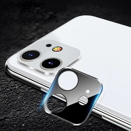 Apple iPhone 11 Camera Lens Metal Ring met Tempered Glass Zwart afbeelding 1
