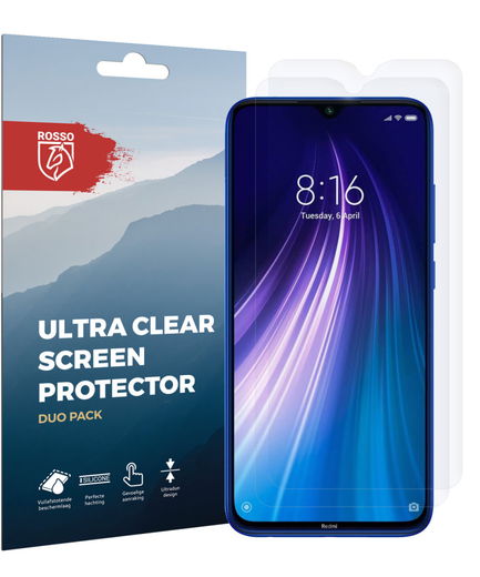 Rosso Xiaomi Redmi Note 8 Ultra Clear Screen Protector Duo Pack afbeelding 10