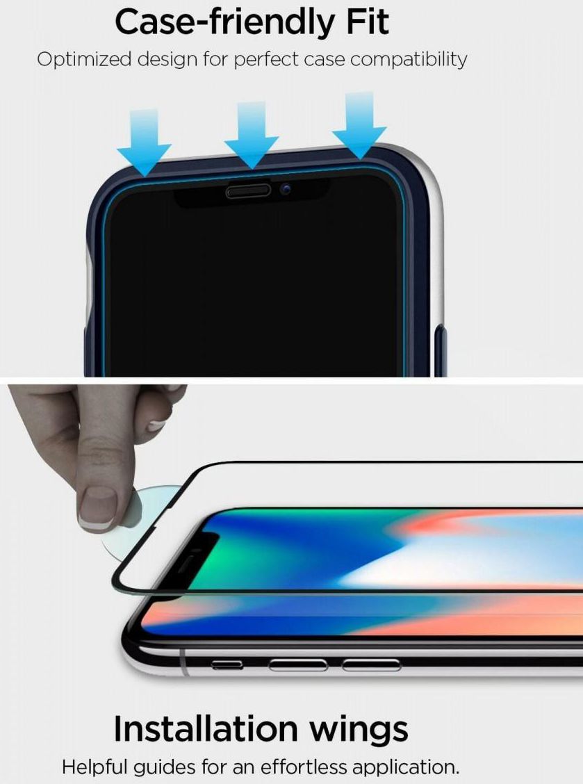 Spigen Apple iPhone 11 Pro Max Tempered Glass Screen Protector 2 Pack afbeelding 2