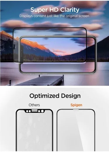 Spigen Apple iPhone 11 Pro Max Tempered Glass Screen Protector 2 Pack afbeelding 6