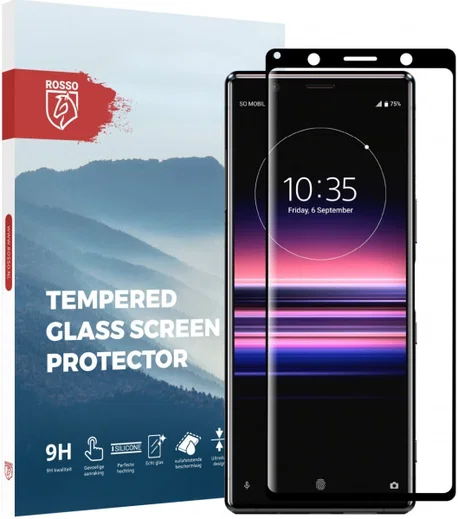 Rosso Sony Xperia 5 9H Tempered Glass Screen Protector Zwart afbeelding 1