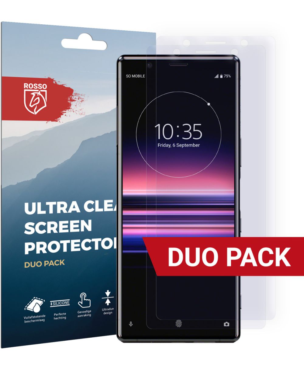 Rosso Sony Xperia 5 Ultra Clear Screen Protector Duo Pack afbeelding 1