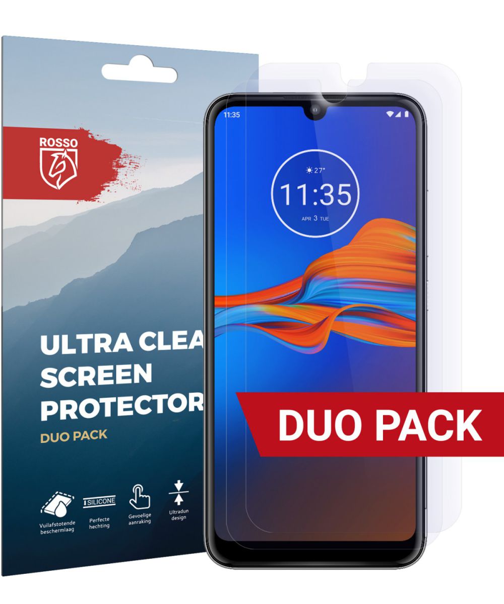 Rosso Motorola Moto E6 Plus Ultra Clear Screen Protector 2-Pack afbeelding 1