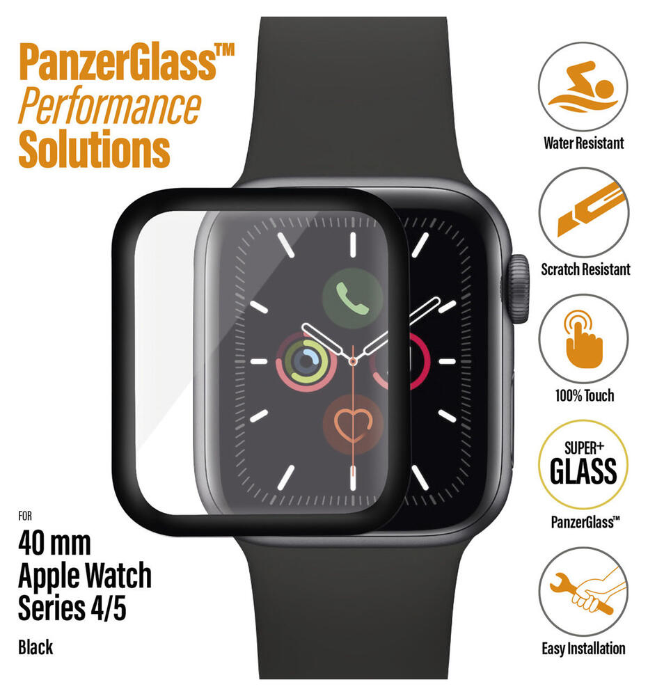 PanzerGlass - Apple Watch 4/5/6/SE 40MM Screenprotector - Tempered Glass - Zwart afbeelding 3