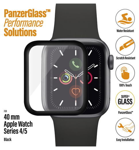 PanzerGlass - Apple Watch 4/5/6/SE 40MM Screenprotector - Tempered Glass - Zwart afbeelding 3