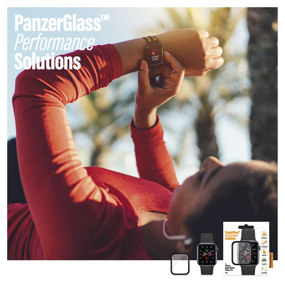 PanzerGlass - Apple Watch 4/5/6/SE 40MM Screenprotector - Tempered Glass - Zwart afbeelding 6