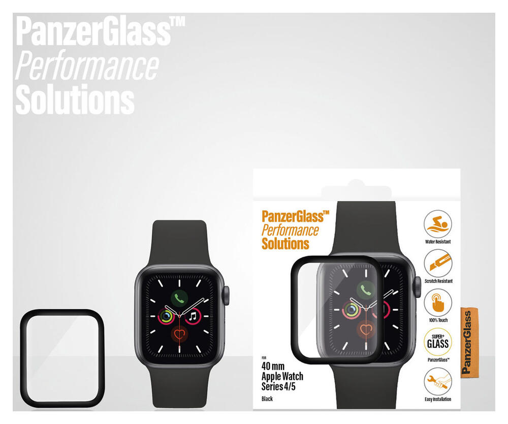 PanzerGlass - Apple Watch 4/5/6/SE 40MM Screenprotector - Tempered Glass - Zwart afbeelding 5