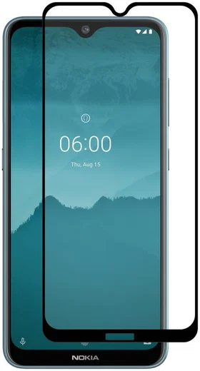 Nokia 6.2 Full Glue 9H Arc Edge Tempered Glass Screenprotector Zwart afbeelding 1