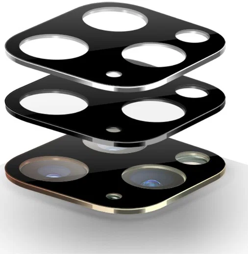 Apple iPhone 11 Pro / Pro Max Camera Lens Metal Ring Protector Zilver afbeelding 4