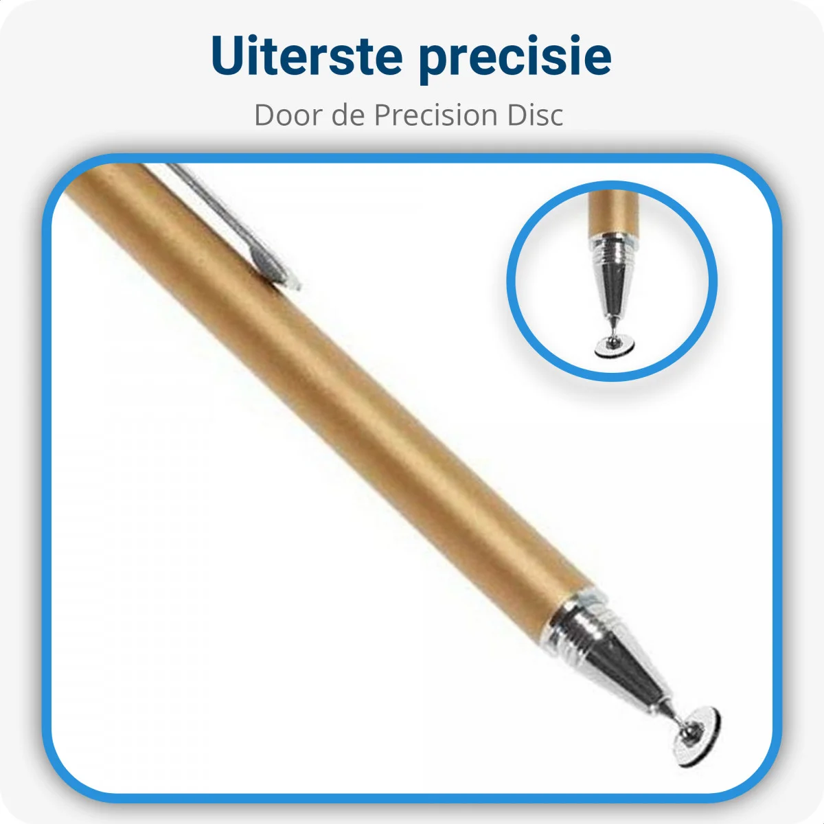 Universele Stylus Pen Met Precision Disc Tip Goud afbeelding 2