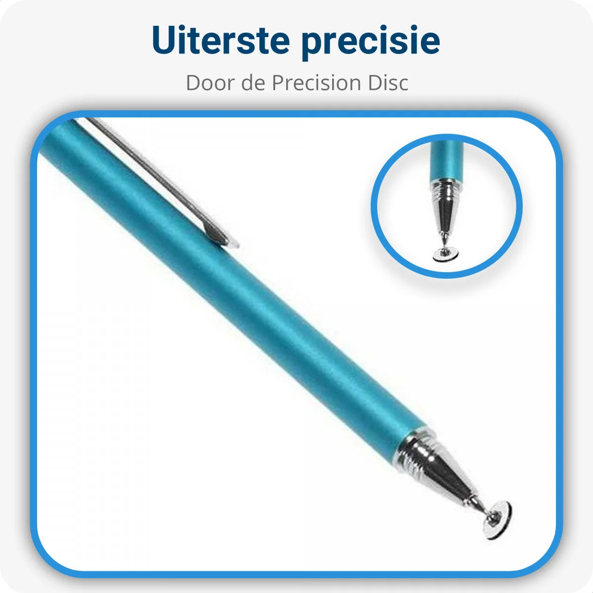 Universele Stylus Pen Met Precision Disc Tip Blauw afbeelding 2