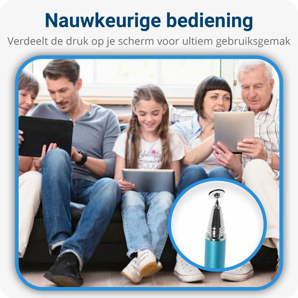 Universele Stylus Pen Met Precision Disc Tip Blauw afbeelding 4