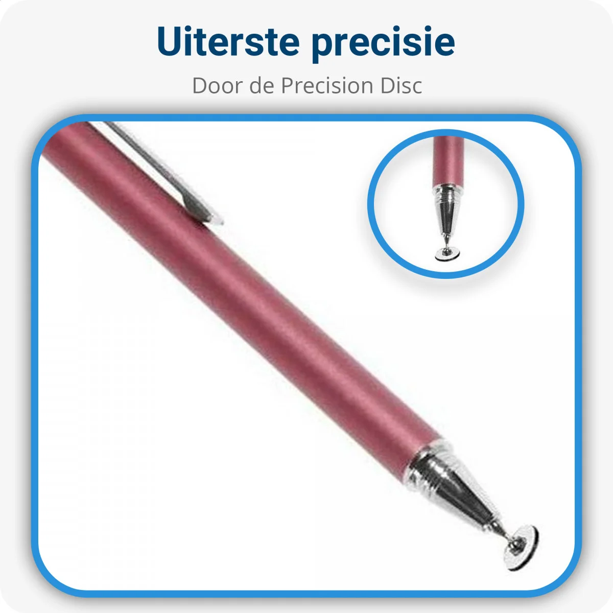Universele Stylus Pen Met Precision Disc Tip Rood afbeelding 2