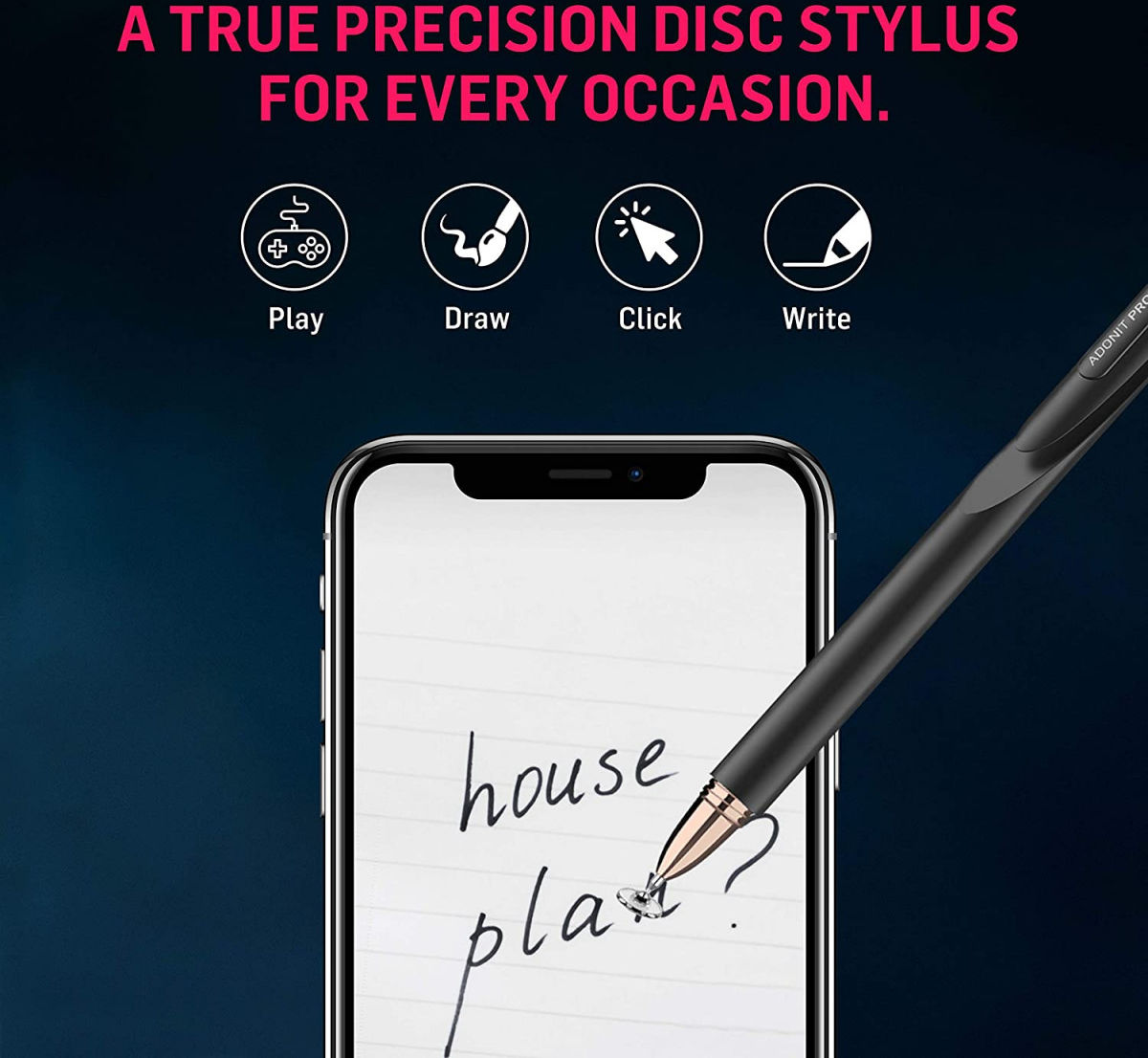 Adonit Jot Pro 4 Stylus Pen Met Disc Top Zwart afbeelding 6