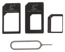 Noosy Simkaart Adapter Vergroter Nano en Micro 3 set afbeelding