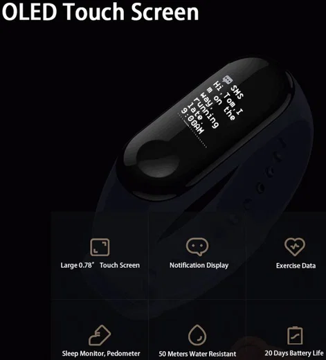 Xiaomi Mi Band 3 OLED Touchscreen Display en Hartslagmeter afbeelding 8
