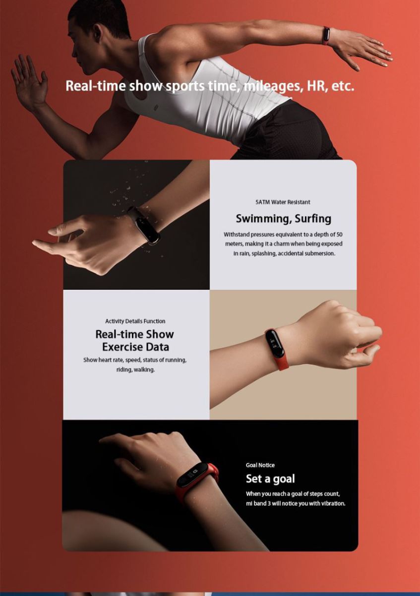 Xiaomi Mi Band 3 OLED Touchscreen Display en Hartslagmeter afbeelding 9