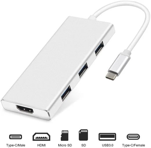 Universele 7-in-1 USB-C Adapter Wit afbeelding 4