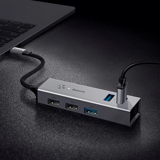 Baseus USB-C naar USB Hub 5 Poorten Grijs afbeelding 12