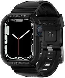 Spigen Rugged Armor Pro - Apple Watch 45MM / 44MM Hoesje en Bandje - Zwart afbeelding