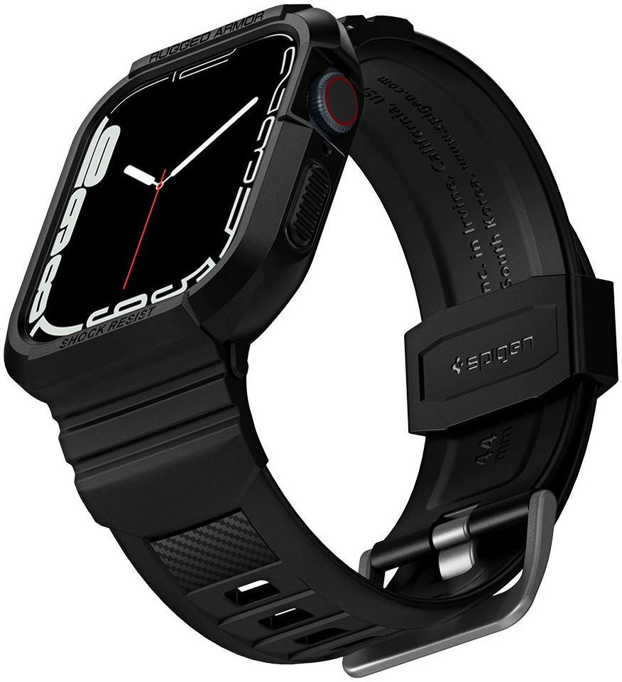 Spigen Rugged Armor Pro - Apple Watch 45MM / 44MM Hoesje en Bandje - Zwart afbeelding 3