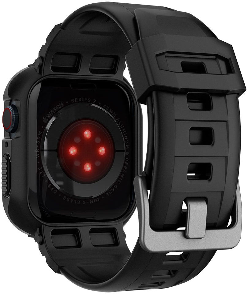 Spigen Rugged Armor Pro - Apple Watch 45MM / 44MM Hoesje en Bandje - Zwart afbeelding 5