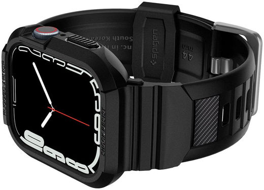 Spigen Rugged Armor Pro - Apple Watch 45MM / 44MM Hoesje en Bandje - Zwart afbeelding 6
