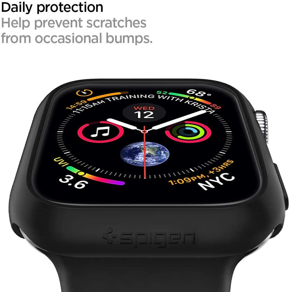 Spigen Thin Fit - Apple Watch 44MM Hoesje - Hard Plastic Bumper - Zwart afbeelding 8