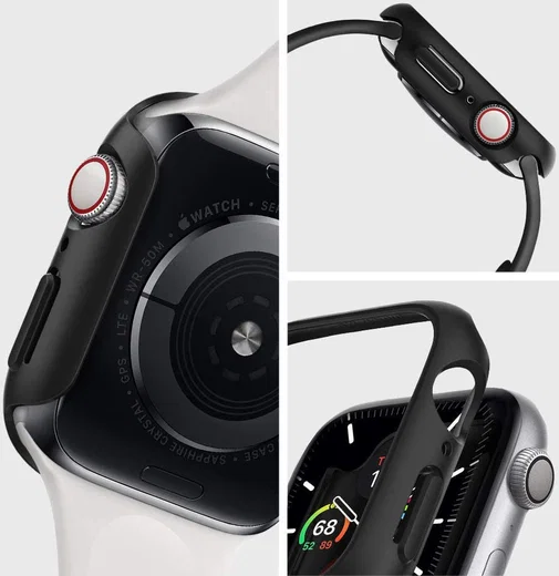 Spigen Thin Fit - Apple Watch 44MM Hoesje - Hard Plastic Bumper - Zwart afbeelding 4