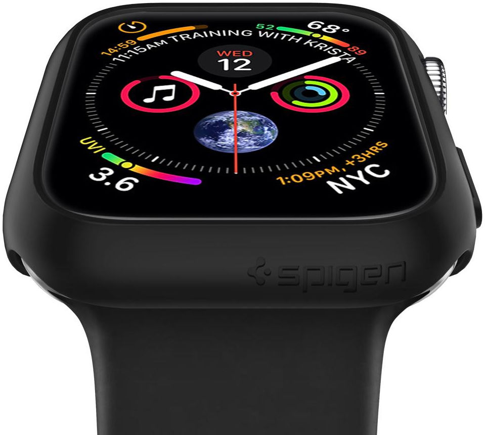 Spigen Thin Fit - Apple Watch 44MM Hoesje - Hard Plastic Bumper - Zwart afbeelding 12