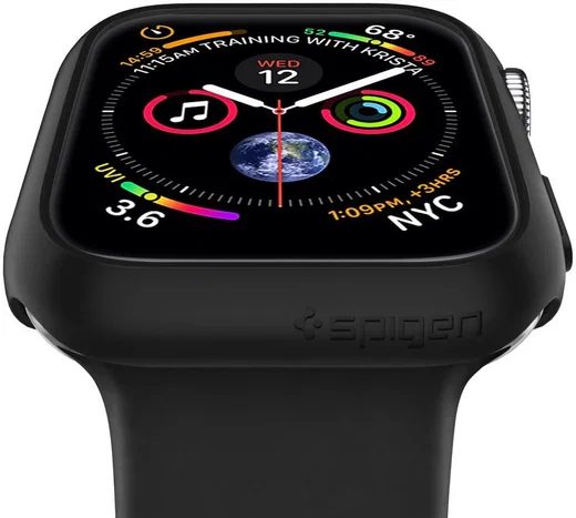 Spigen Thin Fit - Apple Watch 44MM Hoesje - Hard Plastic Bumper - Zwart afbeelding 12
