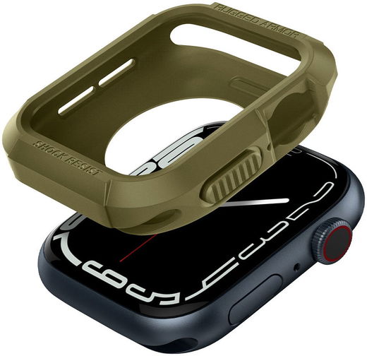 Spigen Rugged Armor Apple Watch 45MM / 44MM Hoesje Full Protect Groen afbeelding 2