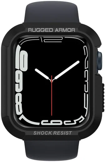 Spigen Rugged Armor - Apple Watch 45MM / 44MM Hoesje - Full Protect - Zwart afbeelding 13