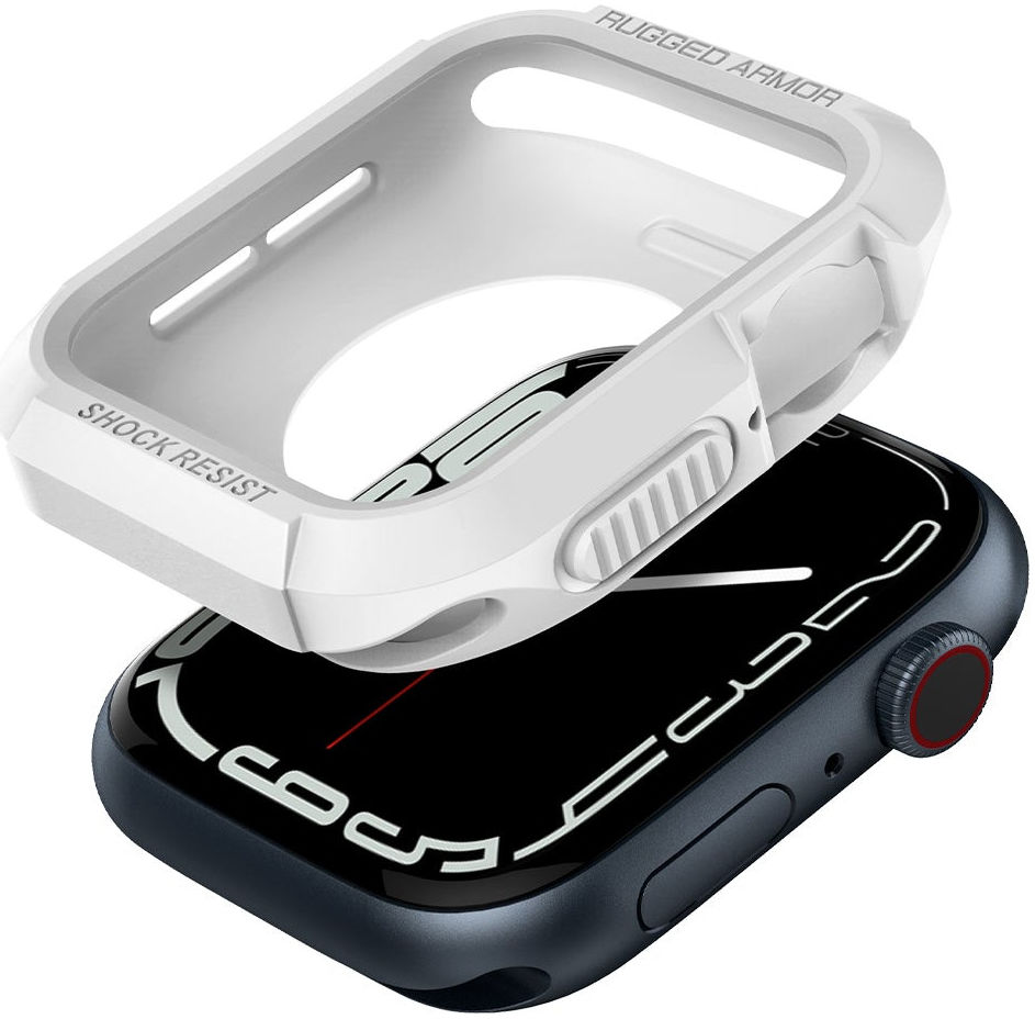 Spigen Rugged Armor Apple Watch 45MM / 44MM Hoesje Full Protect Wit afbeelding 2