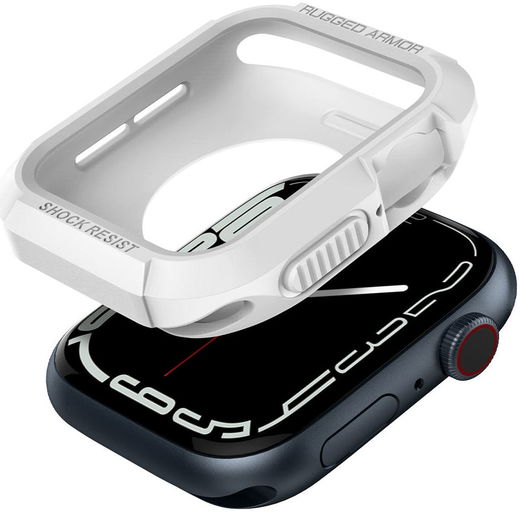 Spigen Rugged Armor Apple Watch 45MM / 44MM Hoesje Full Protect Wit afbeelding 2