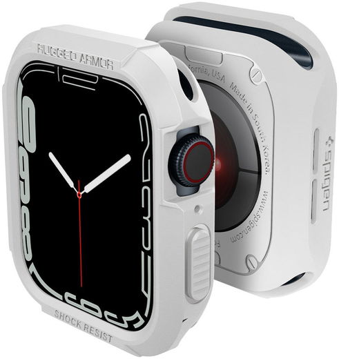 Spigen Rugged Armor Apple Watch 45MM / 44MM Hoesje Full Protect Wit afbeelding 3