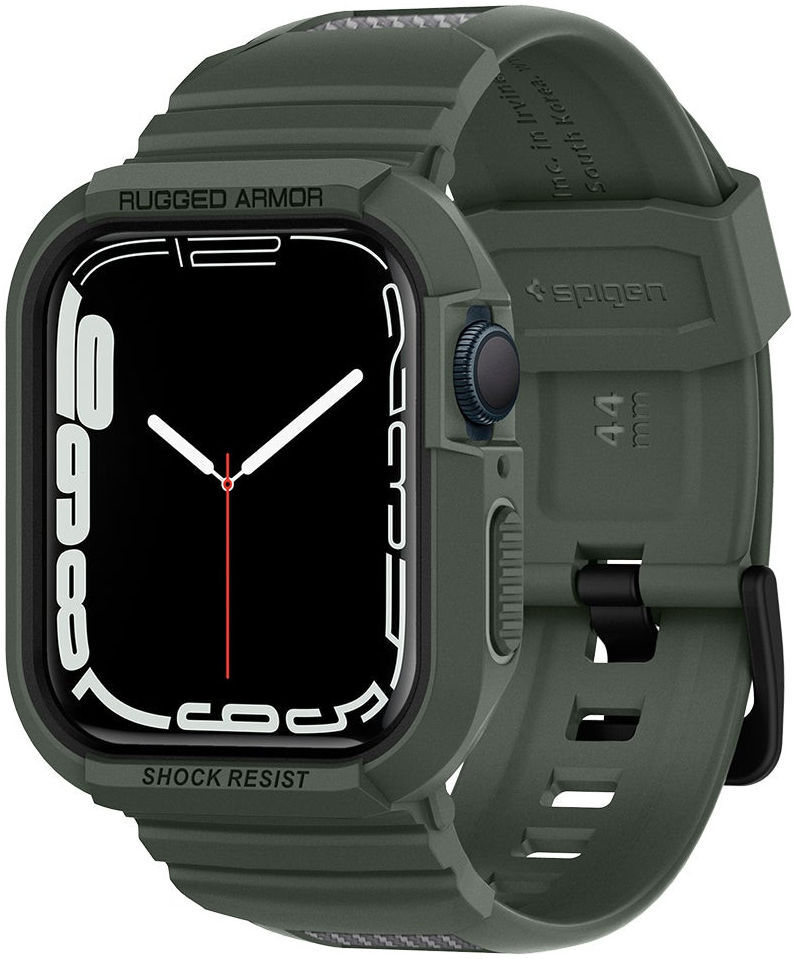 Spigen Rugged Armor Pro - Apple Watch 45MM / 44MM Hoesje en Bandje - Groen afbeelding 1