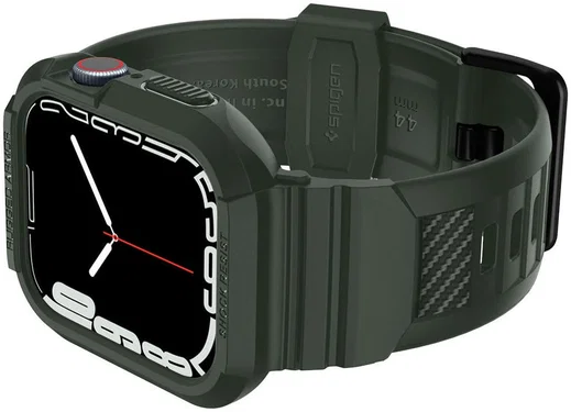 Spigen Rugged Armor Pro - Apple Watch 45MM / 44MM Hoesje en Bandje - Groen afbeelding 6