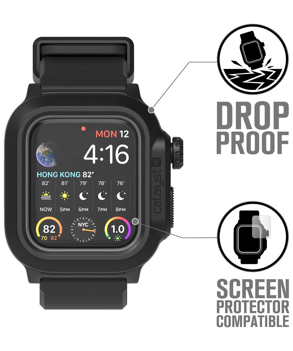 Catalyst Full Protect - Waterdicht Apple Watch 44MM Hoesje - Zwart afbeelding 9