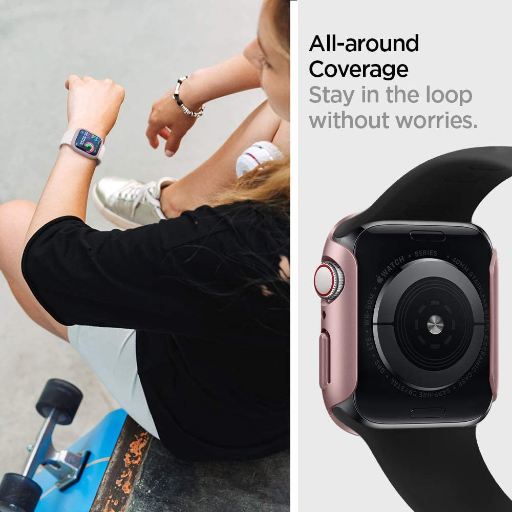 Spigen Thin Fit Apple Watch 40MM Hoesje Hard Plastic Bumper Roze Goud afbeelding 4