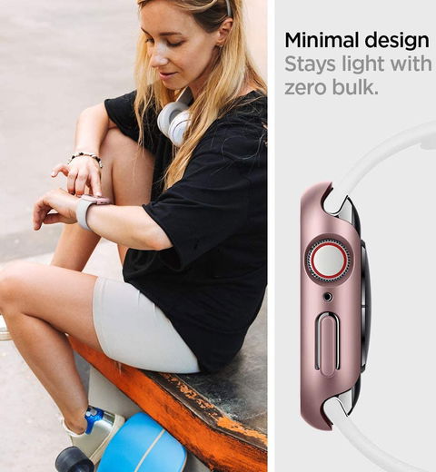 Spigen Thin Fit Apple Watch 40MM Hoesje Hard Plastic Bumper Roze Goud afbeelding 5