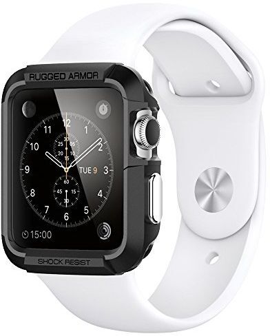 Spigen Rugged Armor Apple Watch 42MM Hoesje Zwart afbeelding 1